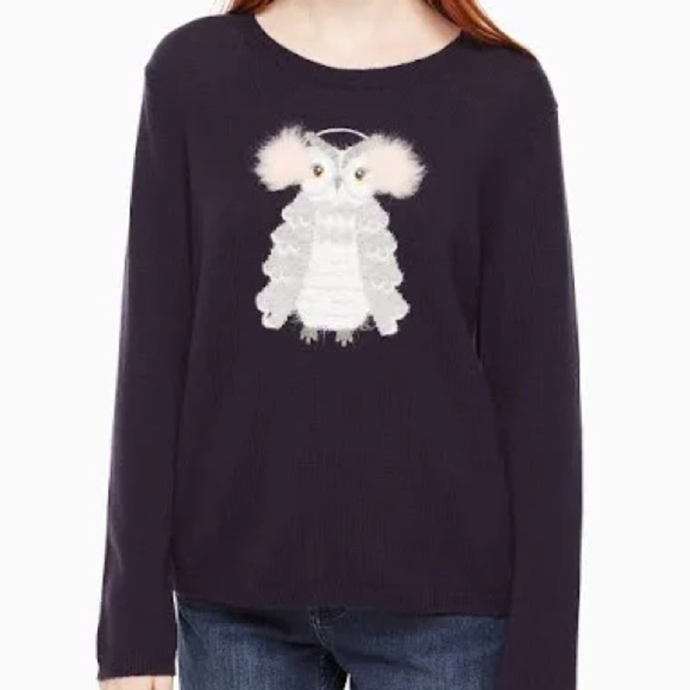 Kate Spade Navy Sweater with Owl Motif NWOT